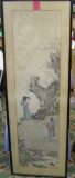Large framed oriental water color painting