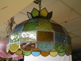 Leaded stained glass chandelier