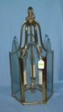 Antique Tiffany style solid brass chandelier