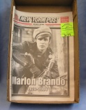 Vintage Marlon Brando memorial newspaper