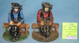 Cast iron figural book ends/paper weights