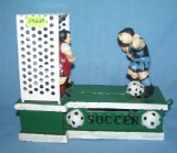 Vintage soccer cast iron mechanical bank