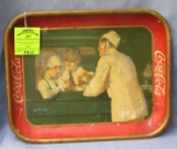 Antique Coca Cola advertising tray circa 1927