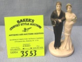 Vintage bisque bride and groom figurine