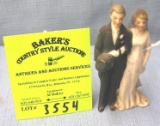 Vintage bisque bride and groom figurine