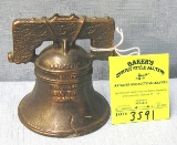 Cast iron liberty bell bank