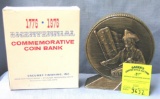 Vintage hard plastic Bicentennial coin bank