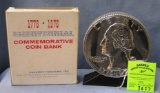 Vintage cast metal Washington coin bank