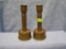 WWII solid brass Trench Art candle sticks