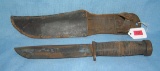 WWII fighting knife with sheath