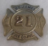 Vintage Saint James fire department badge
