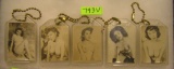 Group of vintage erotica nude model key chains