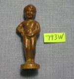 Antique bronze boy holding penis and urinating