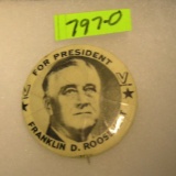 FDR presidential campaign pictorial button