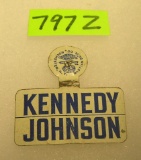 Vintage Kennedy/Johnson  tin campaign badge