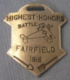 Fairfield pilots award watch fob badge 1918