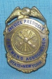 Early State of NY Fireman’s gold plated badge