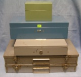 Group of four metal storage boxes