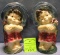 Pair of vintage art pottery figural flower vases