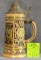 Vintage German Beer stein with pewter lid