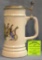 Vintage German Beer stein with pewter lid