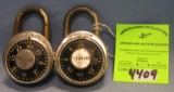 Pair of vintage combination locks