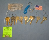 Group of keys and key chains