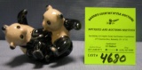 Vintage porcelain playful bear cubs figurine