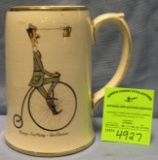 Penny Farthing bicycle advertising beer mug