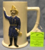 Vintage figural fireman beer mug