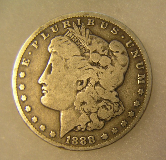 1880-O Morgan silver dollar in very good condition