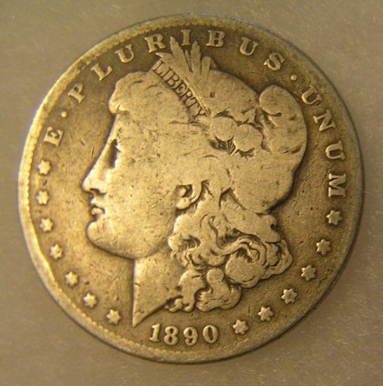 1890S Morgan silver dollar in very good condition
