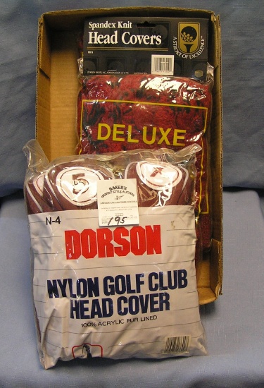 Large box full of golfing head cover sets