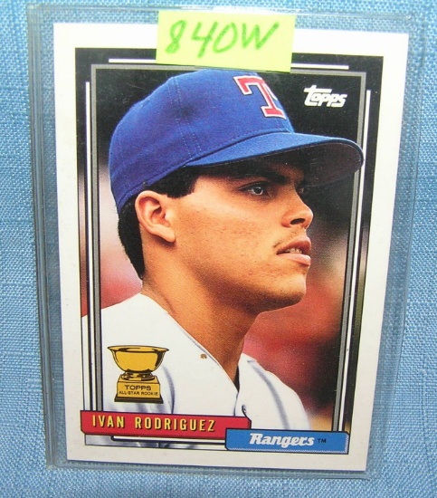 Vintage Ivan "Pudge" Rodriguez rookie baseball card