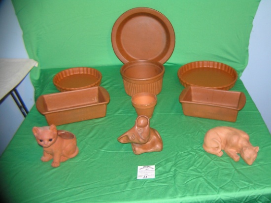 Collection of terra cotta earthenware pieces