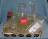 Box full of vintage estate glassware