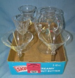 Box full of vintage glass and crystal drink glasses