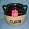 Antique stoneware flour crock