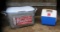 Pair of beach, barbeque or camping coolers