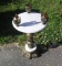 Midcentury modern marble & bronze cast metal table