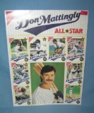Don Mattingly uncut baseball card and photo sheet