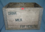Antique milk crate all wood and metal