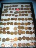 Collection of original US copper pennies