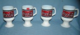 Collection of vintage Coca Cola stain glass mugs