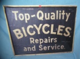 Retro bicycle repairs and service advertising sign