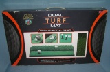 Dual turf practice golfing mat