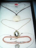 Collection of vintage costume jewelry necklaces