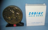 Capricorn all cast metal Zodiac bank with original box