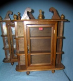 Pair of miniature wood china cabinets