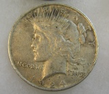 1924 Peace silver dollar in very good condition